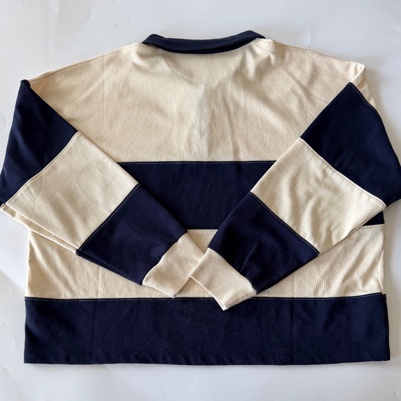 Women's Atelier Cropped Striped Rugby Shirt Size XL NWOT - Picture 6 of 7